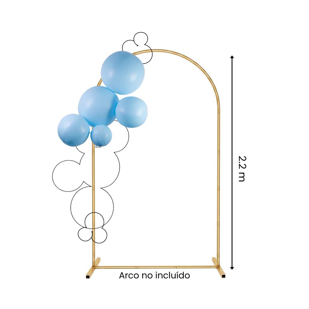 Decoración de 5 globos conectados REUTILIZABLES - AZUL