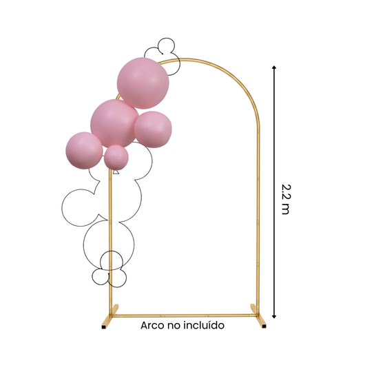 Decoración de 5 globos conectados REUTILIZABLES - PINK