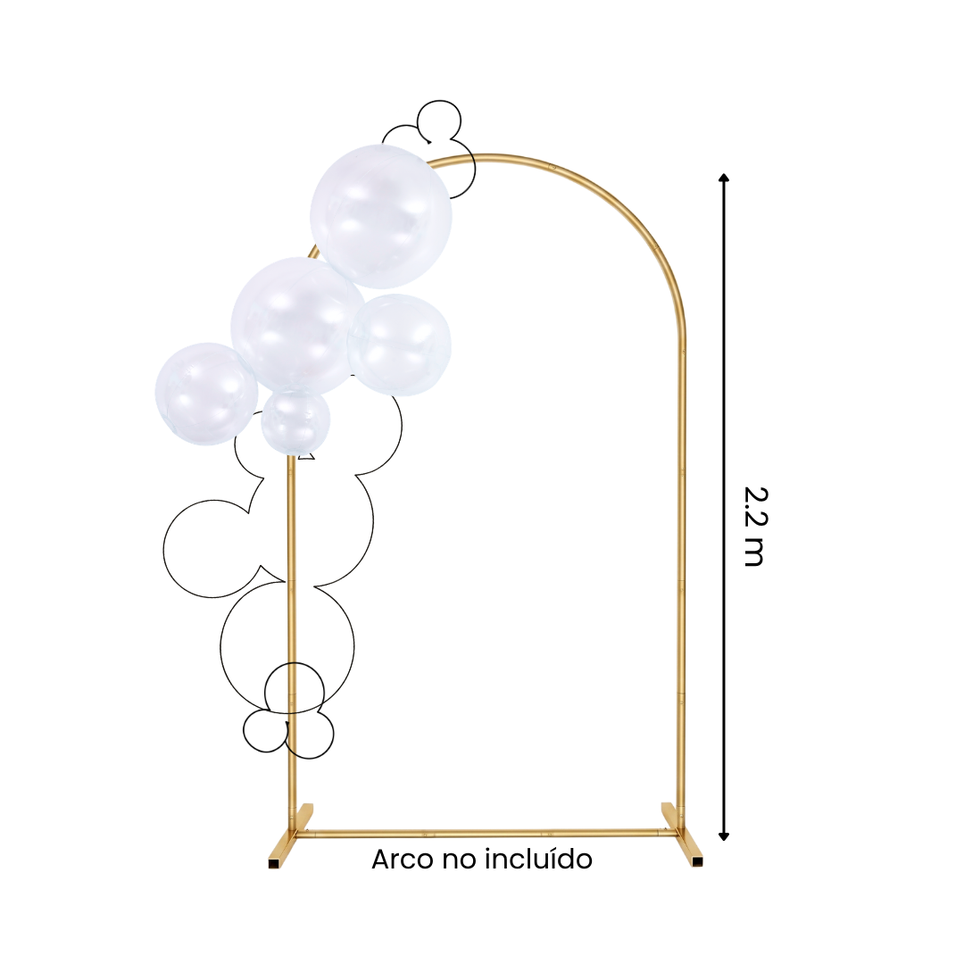 Decoración de 5 globos conectados REUTILIZABLES - TRANSPARENT