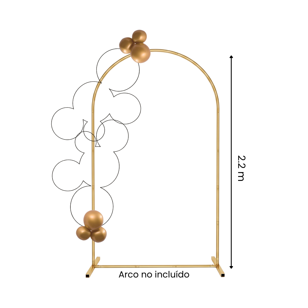 Decoración de 3 globos conectados REUTILIZABLES - PEARL (2 piezas por paquete)
