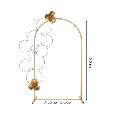 Decoración de 3 globos conectados REUTILIZABLES - GOLD (2 piezas por paquete)