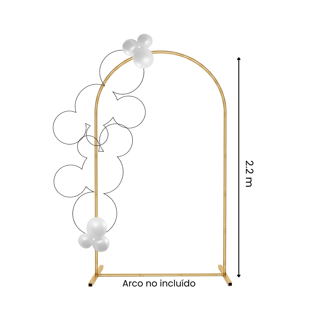 Decoración de 3 globos conectados REUTILIZABLES - PEARL (2 piezas por paquete)
