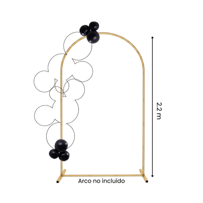 Decoración de 3 globos conectados REUTILIZABLES - BLACK (2 piezas por paquete)