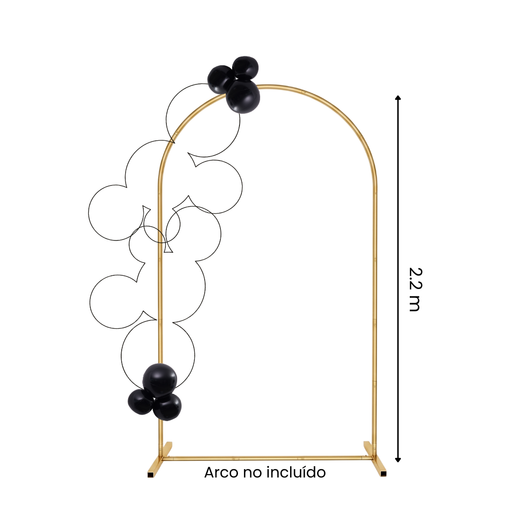 Decoración de 3 globos conectados REUTILIZABLES - BLACK (2 piezas por paquete)