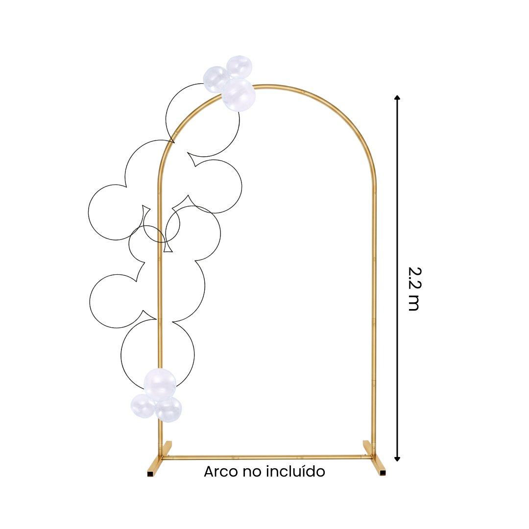 Decoración de 3 globos conectados REUTILIZABLES - TRANSPARENT (2 piezas por paquete)